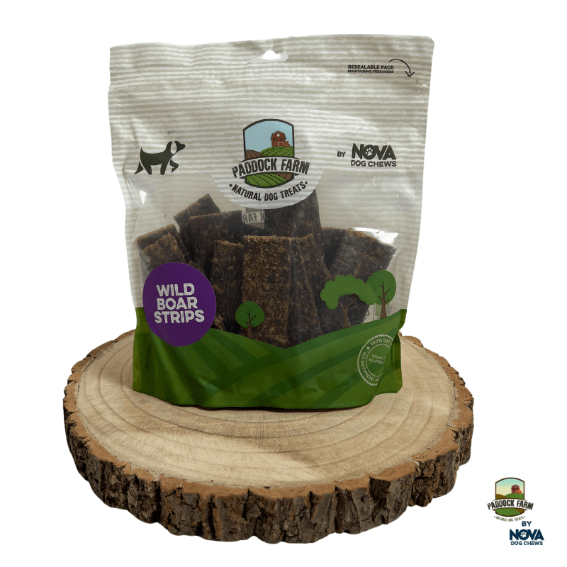 Šernienos juostelės skanėstas šunims „Boar Strips“ 100% natūralios, 500g