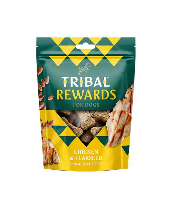 Skanėstai šunims su vištiena ir linų sėmenimis „Chicken & Flaxseed“ TRIBAL