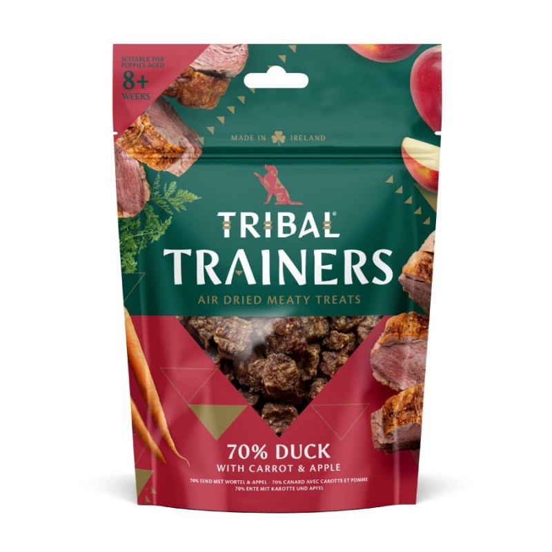 Antienos, morkų ir obuolių skanėstai dresūrai šunims „Duck, Carrot & Apple“, TRIBAL