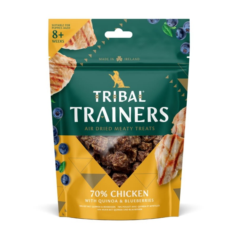 Vištienos ir mėlynių skanėstai dresūrai šunims „Chicken & Blueberry“, TRIBAL