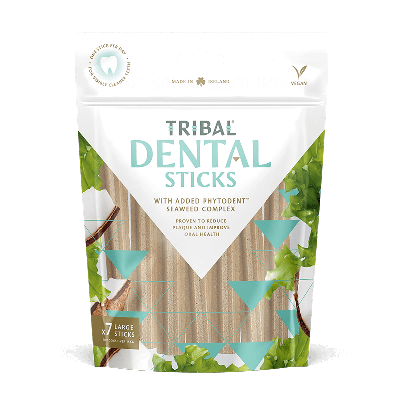 Skanėstai dantų priežiūrai didelių veislių šunims „Tribal Dental Sticks“