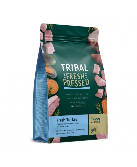 Tribal Maistas šuniukams, kalakutiena šalto spaudimo „Fresh Pressed Turkey - PUPPY“