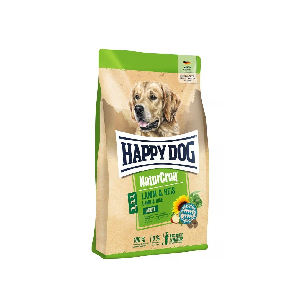 Happy Dog NaturCroq Lamm&Reis visavertis pašaras suaugusiems šunims su ėriena ir ryžiais