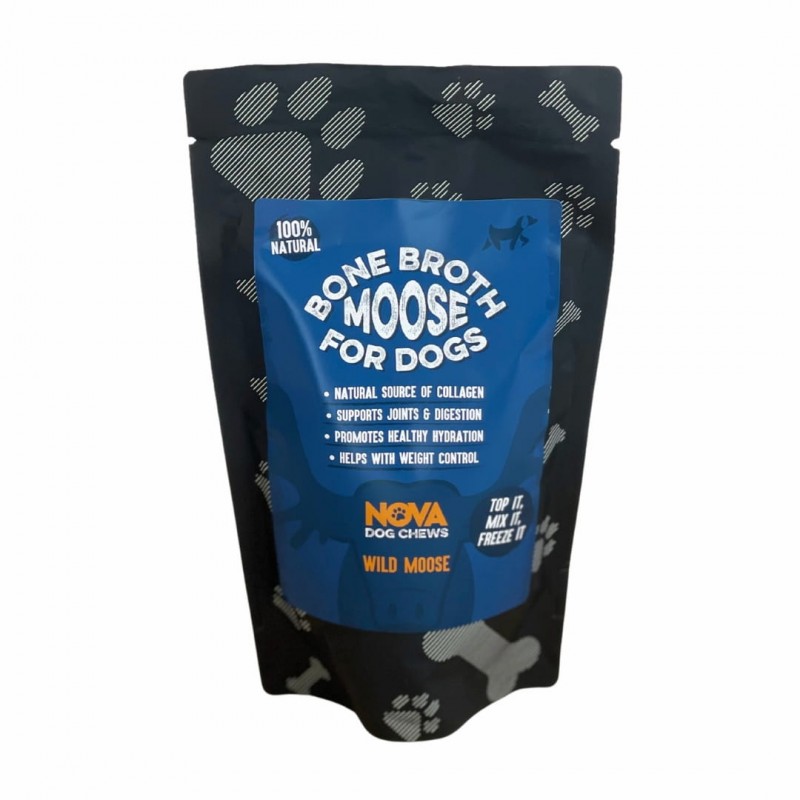 Briedienos sultinys šunims ir katėms Nova Dog Chews Moose Bone Broth, 230ml