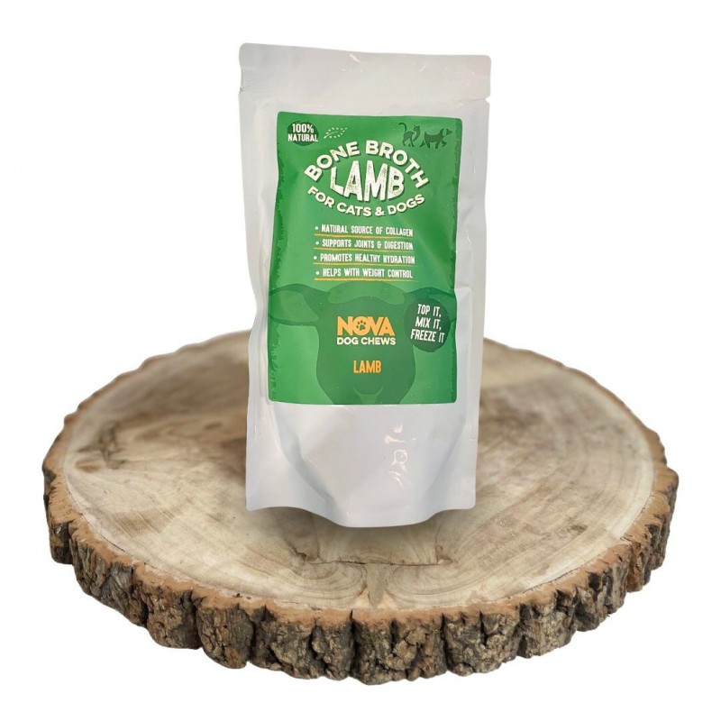 Ėrienos sultinys šunims ir katėms Nova Dog Chews Lamb Bone Broth, 230ml