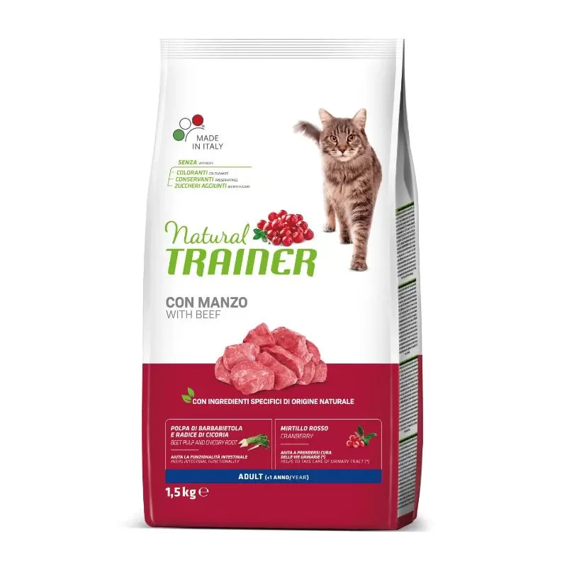 NATURAL TRAINER CAT ADULT BEEF su jautiena 1.5kg