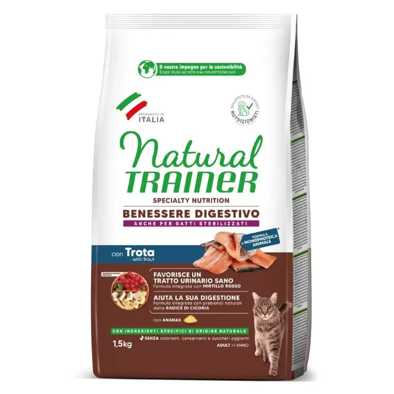 Natural Trainer CAT SENSITIVE NO GRAIN TROUT su upėtakiu 1.5kg