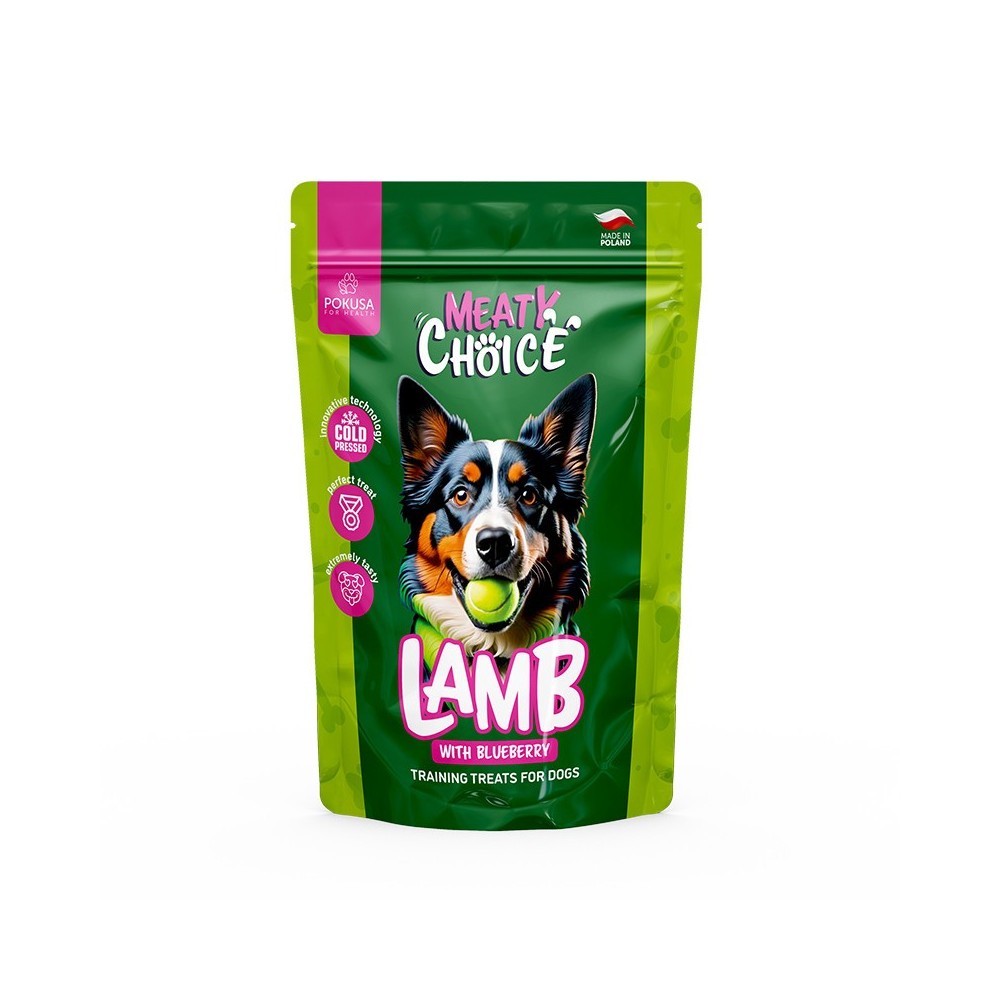 Dresūros skanėstai – ėriena su mėlynėmis – Meaty Choice 200 g