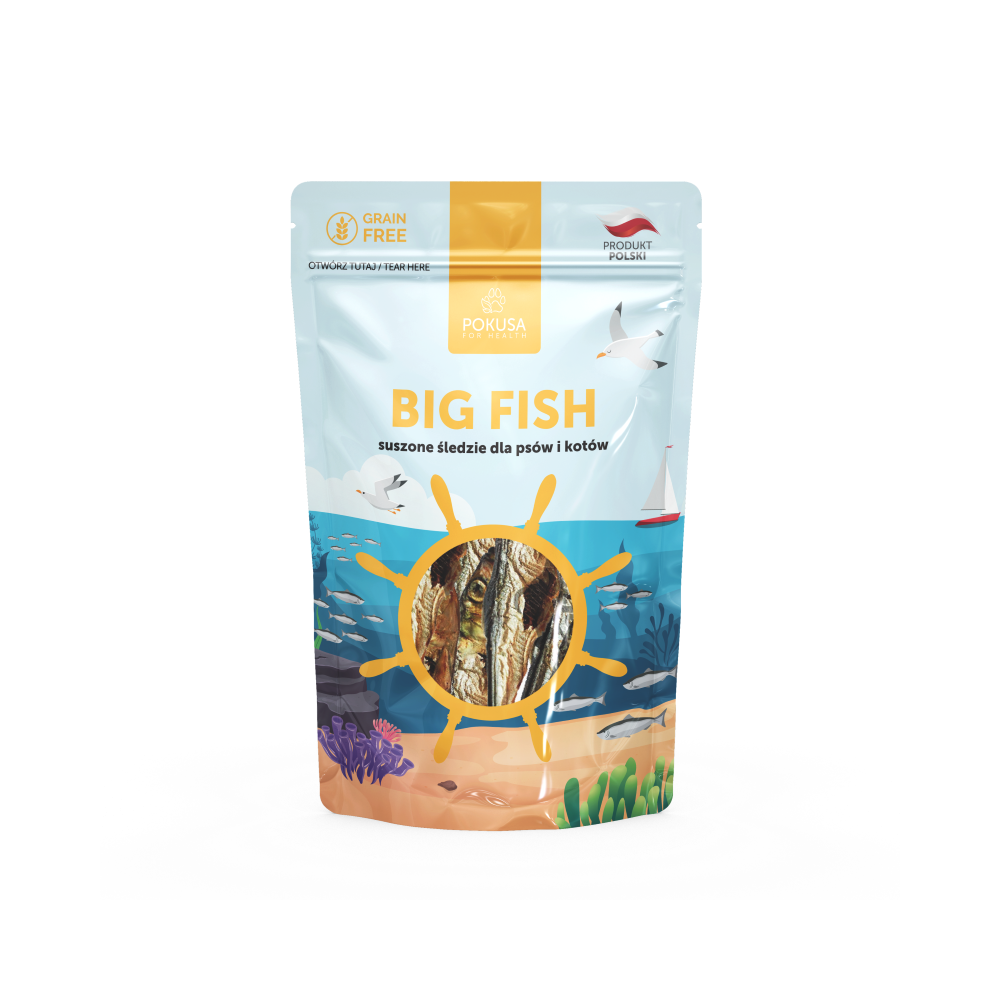 Džiovintos silkės šunims ir katėms Big Fish 60 g
