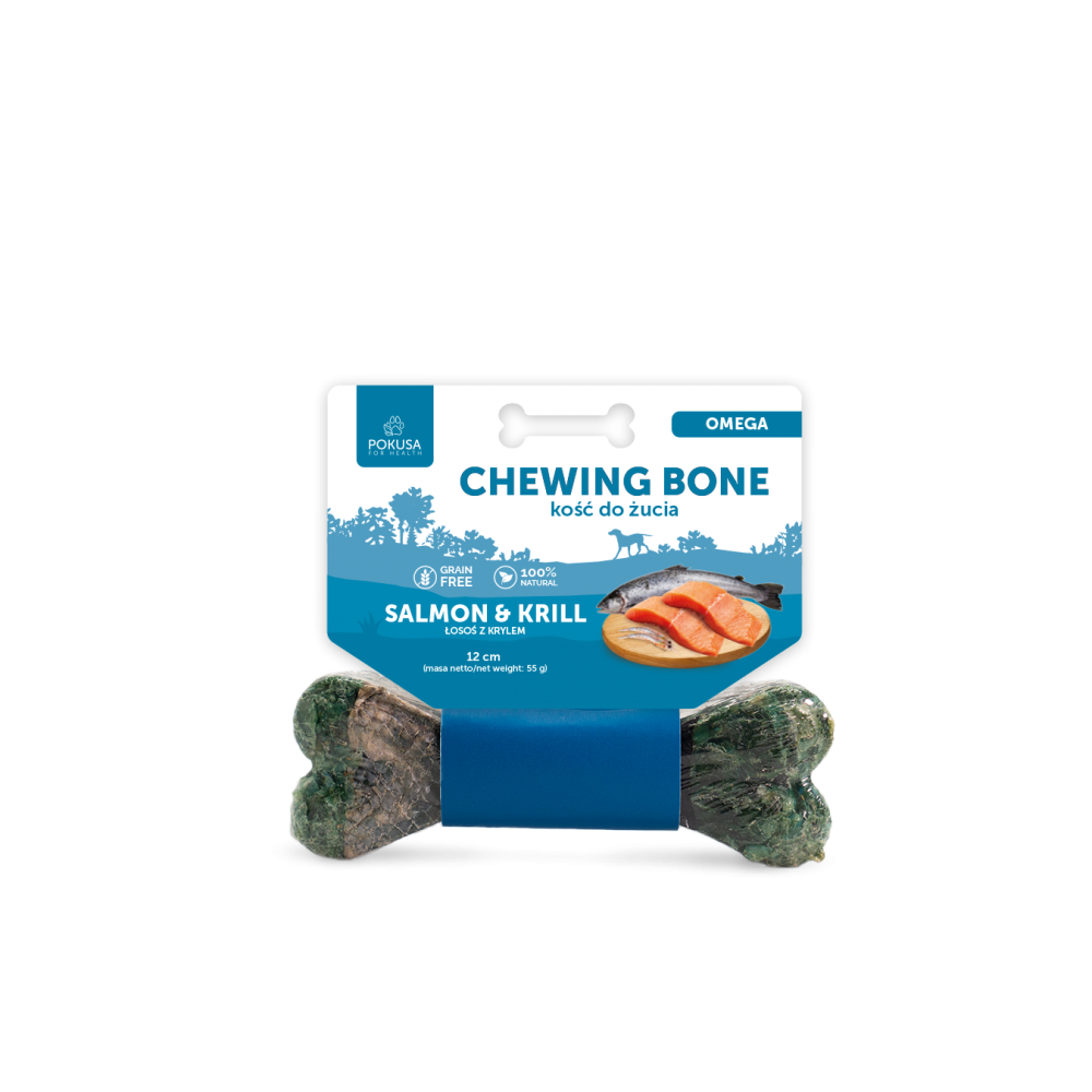 Kramtomas kaulas šunims Omega – lašiša ir kriliai