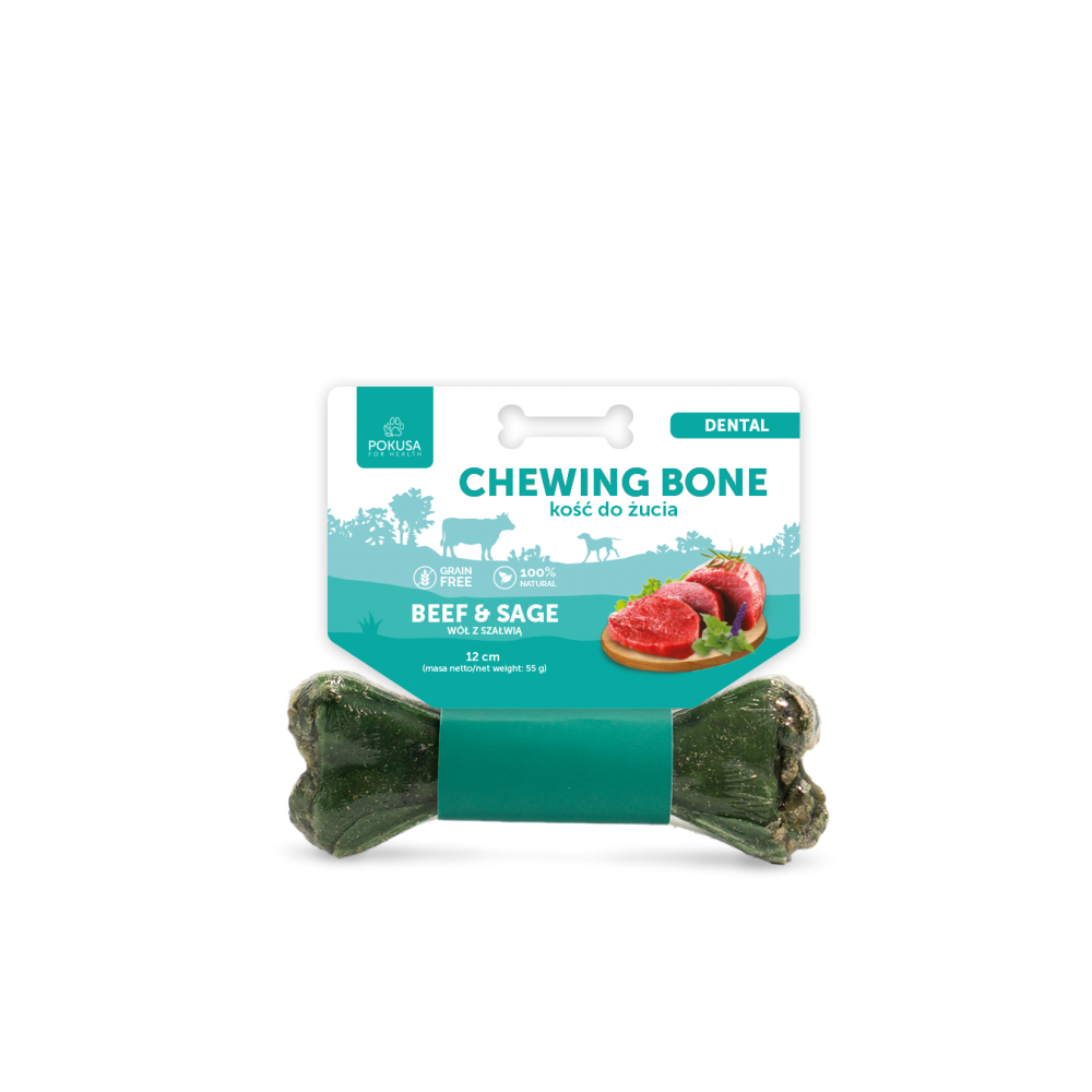 Kramtomas kaulas šunims Dental – jautiena ir šalavijas