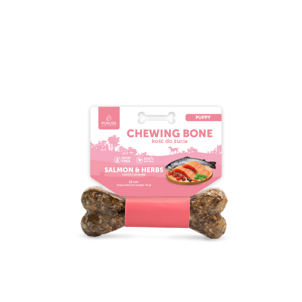 Kramtomas kaulas šuniukams Puppy – lašiša ir žolelės