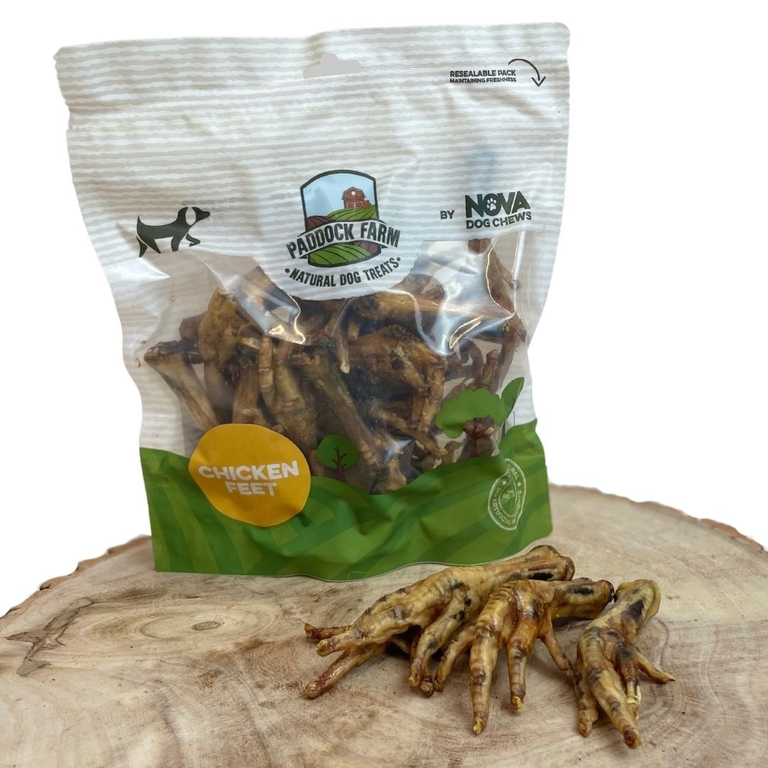Džiovintos rudos vištos kojos šunims - Paddock Farm Chicken Feet, 400 g